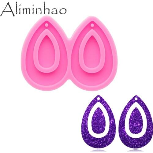 DY0973 Bright Drop shape Earrings, Epoxy Resin Jewelries Making Tools, Resin Crafting Mold