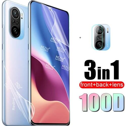 3 in 1 Front Back Hydrogel Soft Film For Xiaomi Redmi K40 Pro Plus K40Pro K 40 Screen Protector Camera Lens Glass Film