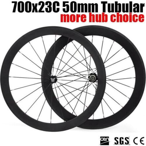 Catazer Racer 700x23C 50mm Tubular Full Carbon Wheels Road Bicycle Accessories Wheelset with Basalt Brake Surface 3K/UD Matte