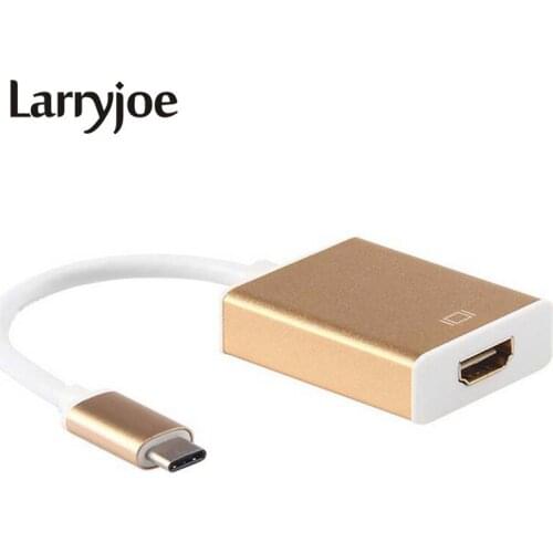 Larryjoe Mini Type-C USB 3.1 Male to HDMI Cable Adapter 1080P USB-C For Macbook/PC/Laptop/Tablet/Macbook