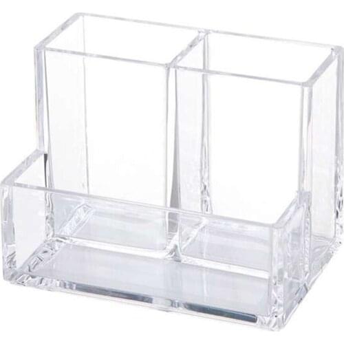 Simple Practical Clear Acrylic Pen Holder Pencil Container Creative Pencil Holders Decorative Cosmetic Brush Storage Box