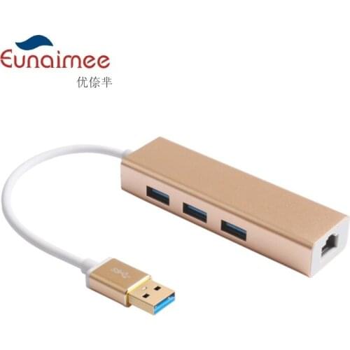New 3 Ports USB 3.0 Gigabit Ethernet Lan RJ45 Network Adapter Hub to 1000Mbps