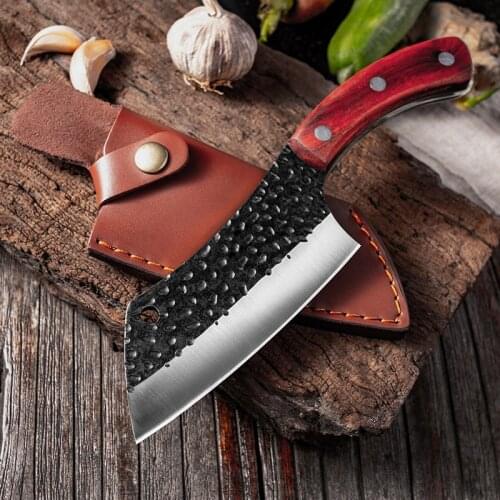 New Chef Knife Forged Stainless Steel Kitchen Knives for Meat Bone Fish Vegetables Outdoor Camping Slicing Cleaver Butcher Knife