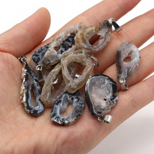 New Style Natural Stone Pendant Irregular Agates Crystalline Germ Pendant For Jewelry Making DIY Necklace Accessory