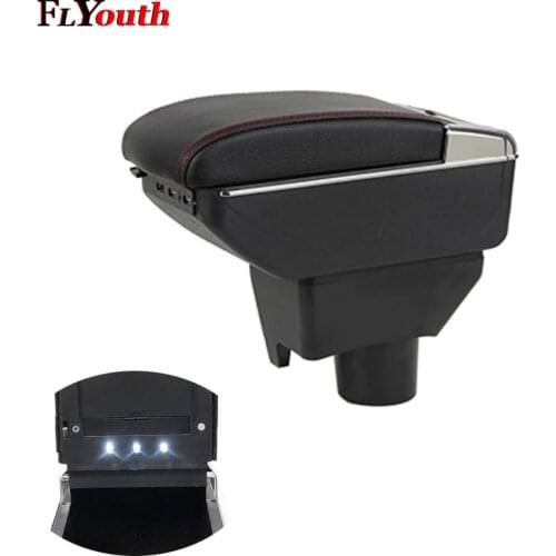 Armrest Box For Toyota Yaris L Vios FS 2014-2018 USB Charging LED Light Arm Rest Rotatable Centre Console Storage Box