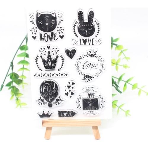 ZFPARTY Rabbit Bunny Transparent Clear Silicone Stamps for DIY Scrapbooking/Card Making/Kids Crafts Fun Decoration