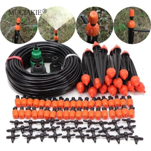 MUCIAKIE 25M 20cm Tall 8-Hole Sprinkler with Misting Nozzle Micro Drip Irrigation System Garden Patio Adjustable Watering Spray