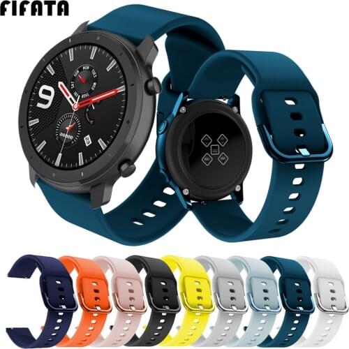 FIFATA Sport Bracelet Soft Silicone Watchband For Xiaomi Huami Amazfit GTR 47MM 42MM GTS 2 Mini Bip U GTR 2e GTS 2e Wrist Strap