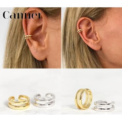 100% S925 Sterling Silver Earrings Simple Cartilage Earrings Korean Style Earclip For Women Fine Jewelry Ear Cuff W3