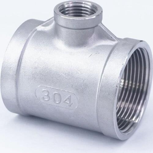 1/2" BSP To 1-1/2" BSP Female Thread 304 Stainless Reducing Tee 3 Way Connector Pipe Fitting water oil air