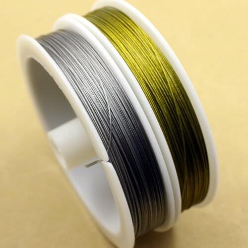 1 Roll Steel Color Wire Rope 0.3 0.38 0.45 0.5 0.6 0.7 0.8mm Handmade Wire Thread Cords DIY Jewelry Making Accessories