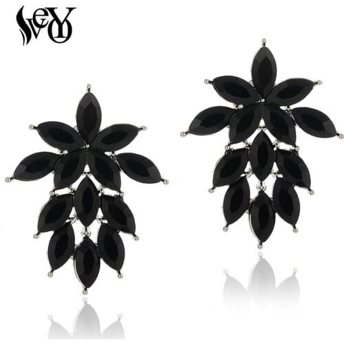 VEYO Trendy Flower Crystal Stud Earrings Party Earrings For Woman Fashion Jewelry Gift Wholesale