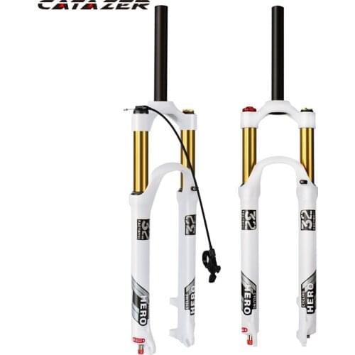 Catazer Magnesium Alloy Travel 120mm Mountain Bike Air Fork 1750g 26 27.5 29 Bicycle Suspension Plug Rebound Damping