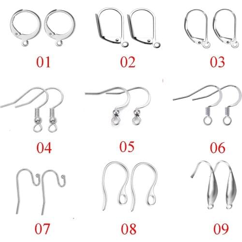 100pcs/lot(50pairs) Stainless Steel DIY Earring Findings Clasps Hooks Jewelry Making Accessories Earwire
