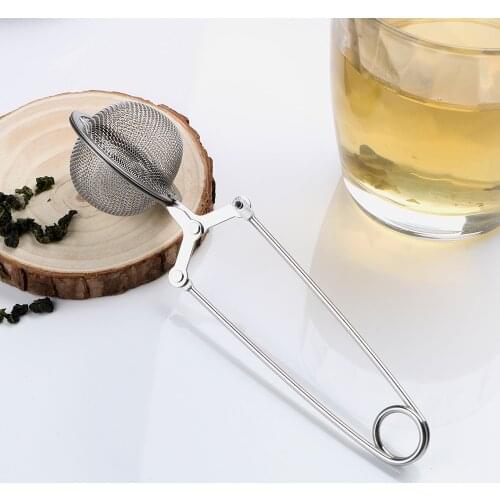 Stainless Steel Infuser Spoon Tea Leaves Herb Filter Squeeze Practical