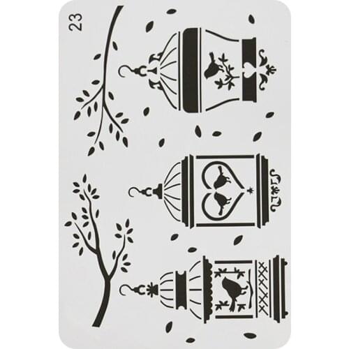 1pc Birdcage Stencil Decor Painting Template Embossing DIY Craft Bullet Journal Accessories Sjablonen For Scrapbooking Reusable