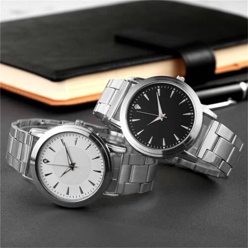 2PCS luxury watch quartz watch stainless steel dial leisure Bracele watch luminous couple watch male and female models часы 6