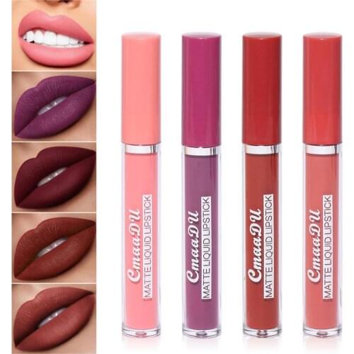 3g Lip Glaze Fadeless Waterproof Non-stick Cup Compact Moisturizing Beauty Makeup Matte Liquid Lip Gloss Labial Cosmetic