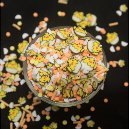Easter Cute Lovely Chicken Shape Polymer Clay Slices Fake Cake Dessert Sprinkles For Slimes Filling DIY Halloween Decoration