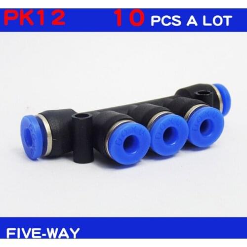 Free shipping 10pcs Pneumatic fittings PK,12mm 5-way push in quick joint connector,PK12