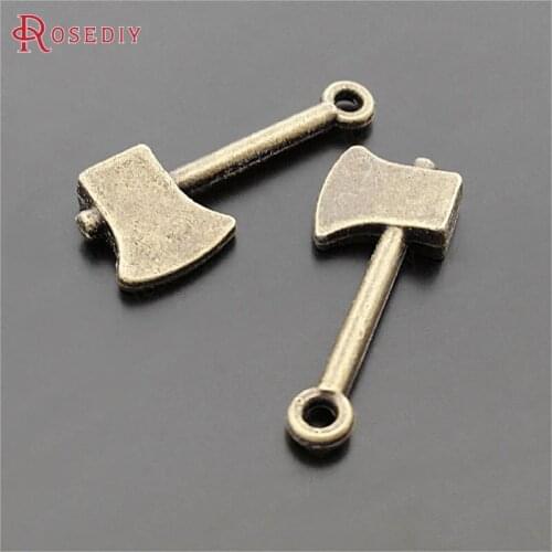 C199)50 pieces 24x10mm Antique Bronze Zinc Alloy Small Hatchet Charms Pendants Diy Jewelry Findings Accessories Wholesale
