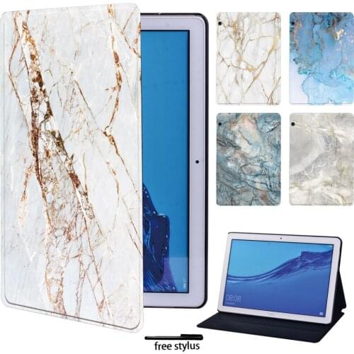 Marble Pattern Tablet Cover Case for Huawei MediaPad T3 8.0"/T3 10 9.6"/T5 10 10.1"/MediaPad M5 Lite 10.1"/M5 10.8"