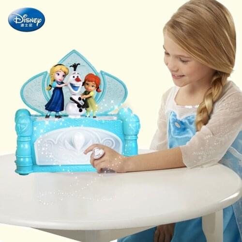 Disney Cartoon Elsa and Anna Music Box Snow and Ice Princess Doll Isanna Snow Treasure Music Box Girl Gift Electronic Type
