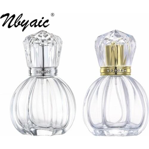 Nbyaic 50pcs Exquisite 50ml perfume sub-bottling large-capacity perfume spray bottle high-end glass pumpkin shape empty bottle