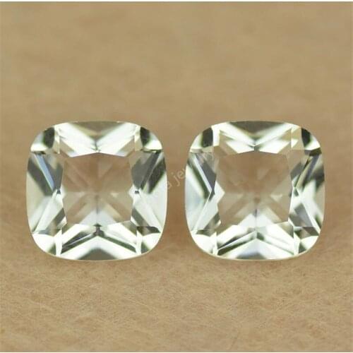 Hot Sale 4x4~12x12mm 5A White Color Square Cushion Cut Shape Stone Beads Loose Synthetic Gems Glass For Jewelry
