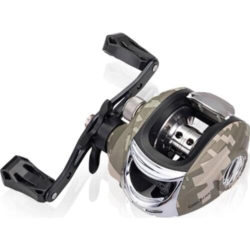 AI-SHOUYU New Metal Baitcasting Reel High Speed 7.3:1 13+1BB Long Range Anti-explosion Camouflage Color Saltwater Fishing Reel