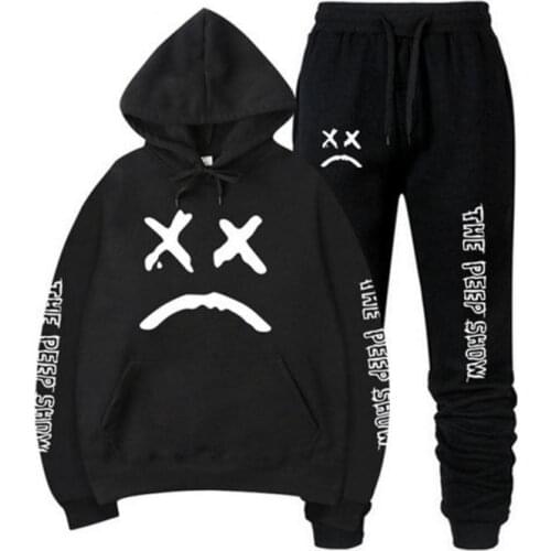 RIP Lil Peep Hoodies Sweatshirt + Sweatpants Suits Men Women Hip Hop Lil Peep Cry Baby Pullover Two Piece Set Sudaderas