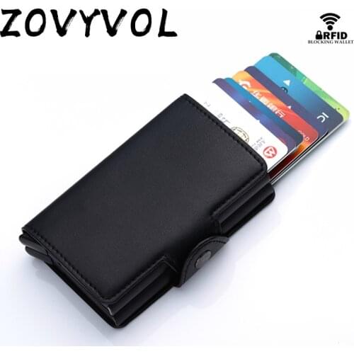 Unisex Rfid Card Holder Wallet Small Smart Wallet Top Quality Wallet Men Money Bag Mini Purse Male Vintage Automatical Aluminium