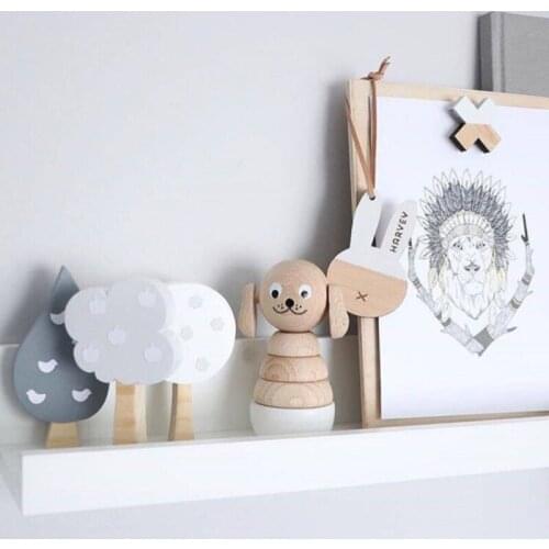 Creative Ornaments Wooden Crafts Mini Trees Nordic Decorative New Cartoon Decor For Baby Bedroom Decoration For Kids