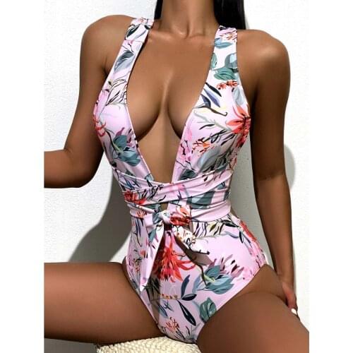 Swimsuit Women push up Summer Fashion Fashion Print Swimsuit Female One-piece Bikini Sexy Concise Swimsuit Biquini traje de bano