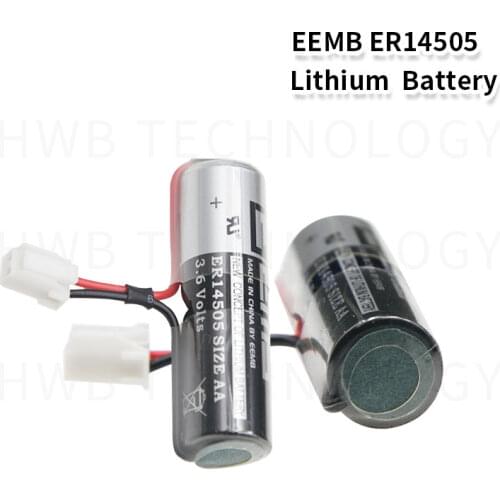 2pcs Brand New EEMB ER14505 AA 3.6V 2400mAh Lithium Battery Batteries with Plug Free Shipping