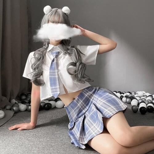 Cute School Girl Japanese Kawaii Lolita Student Cosplay Costume Womens Sexy Lingerie Mini Skirt Lovely Sweet Girl for Adult Game
