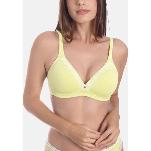 Fashion Bra Yellow White Dot Steel Ring Women Underwear Sexy Everyday Bralette