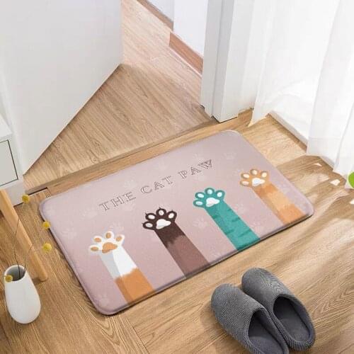 Cartoon Children Room Floor Mat Absorbent Flannel Carpet Bathroom Toilet Corridor Doormat PVC Non-Slip Bottom Rug For Hallway