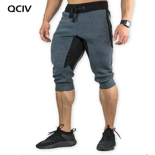 Mens Cotton Casual shorts 3/4 Jogger Capri Pants Breathable Below Knee Short Pants with Three Pockets