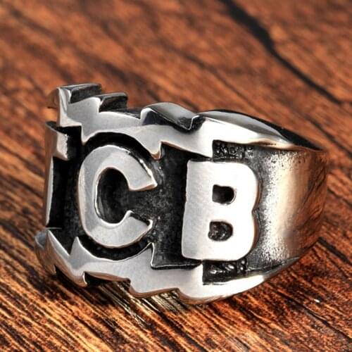 Mens Heavy Metal TCB Ring Stainless Steel Biker Ring Cool Take Care of Business Ring Fashion Male Punk Jewelry Party Best Gift