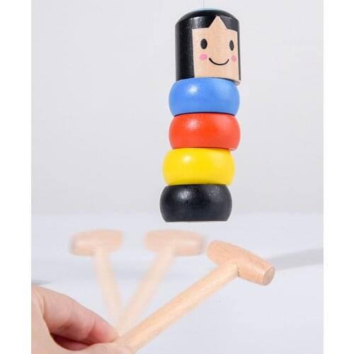 Unbreakable Wooden Man Toy Immortal Stubborn Funny Toys Gifts for Kids