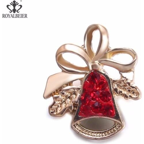 New 2pcs/set Christmas Bell Snap Buttons 18mm Metal Snap Button Bear Charms With Rhinestone Beads DIY Jewelry For XMS Gift