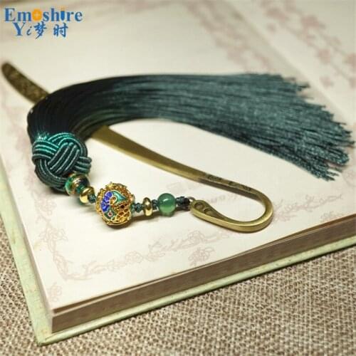 New Custom Gold Color Bookmark Lettering Chinese Style Creative Gift Original Gift tassel Lettering Bookmark for Students M173