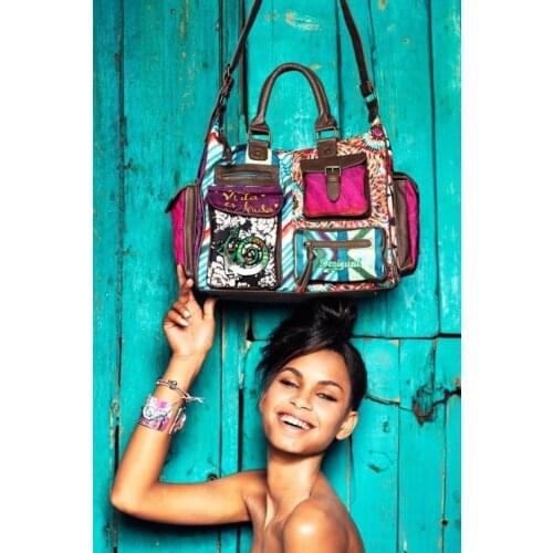 Wholesale Original Spain .laugiseD Womens Bag Ethnic embroidery canvas Ladys bag handbag large bag (03)