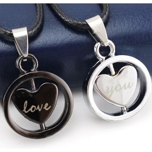 Collares Parejas Couple Love Necklaces for Lovers Men and Women Heart Pendant Letter Couples Necklace Pair fashion 2020 Gifts