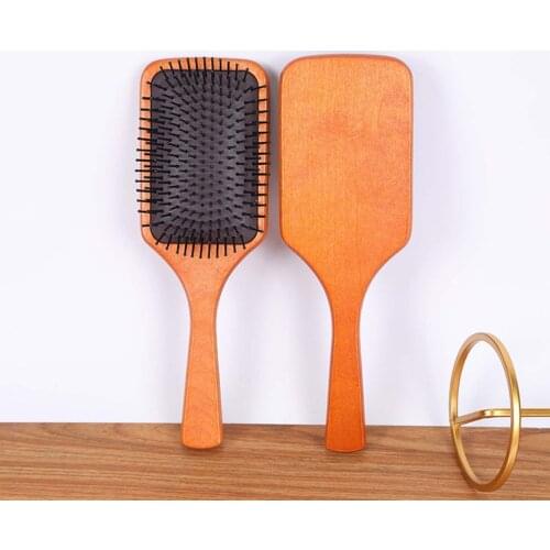 Natural Wooden Beech Airbag Comb Airbag Hand-held Hair Smoothing Memory Elastic Comb Teeth Massage Scalp Brush