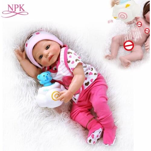 55CM full body silicone vinyl baby reborn dolls newborn sweet girl bath toy shower doll Anatomically Correct
