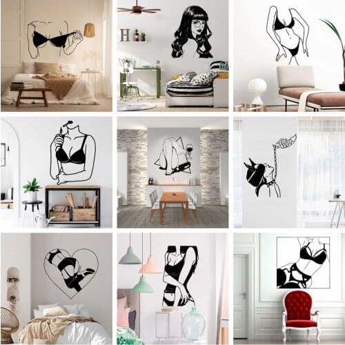 Cute Sexy Wall Sticker Removable Wall Stickers Diy Wallpaper Decor Living Room Bedroom Removable Decal Creative Stickers