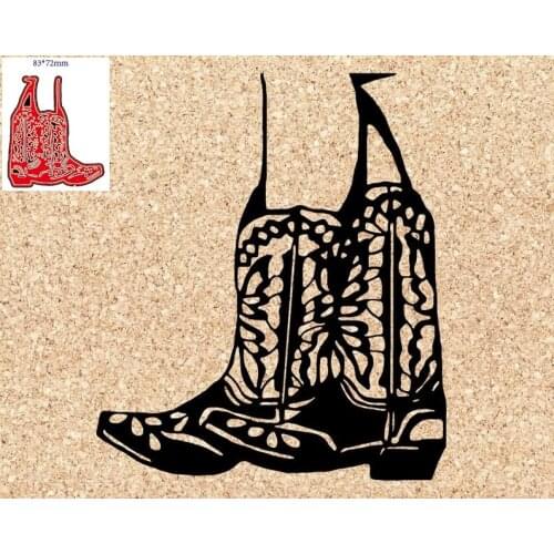 Scrapbooking Metal Cowboy shoes Cutting Dies Craft Embossing Paper Greeting Card Making Template DIY Handmade 2021 New HOT