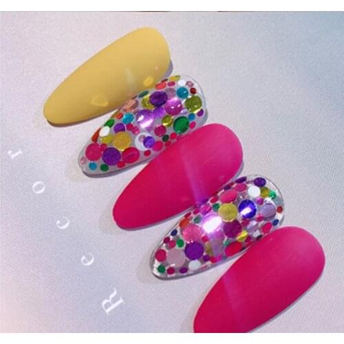 50g High-Light Round MIXED Reflective Nail Glitter PET UltraThin CIRCLE Mirror Colorful Sequins Decoration Nail ART Glitter PD51